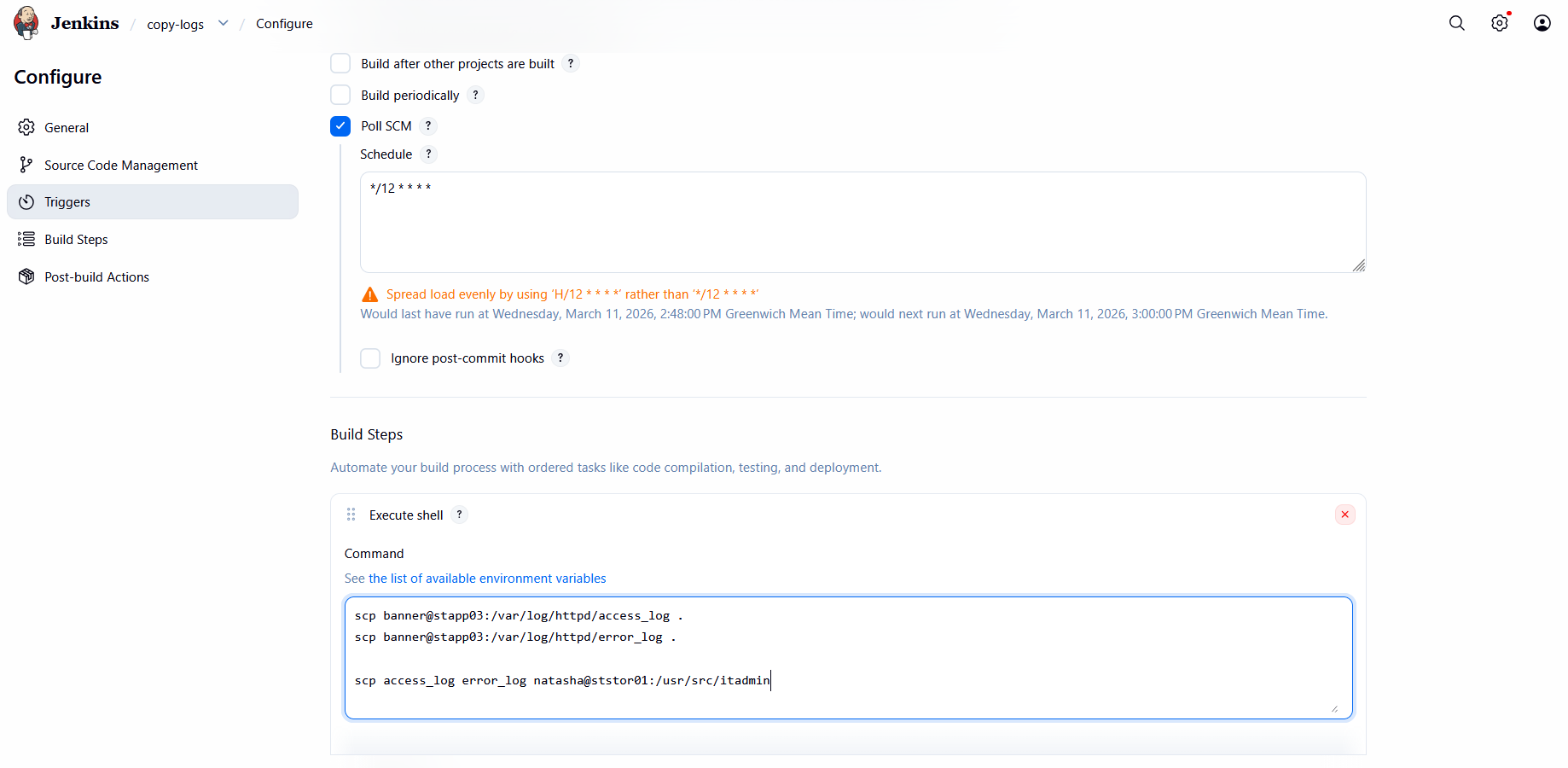 Build periodically configuration